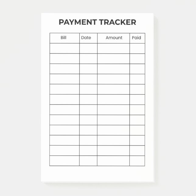 Post-it® Personalized Payment Tracker  (Devant)