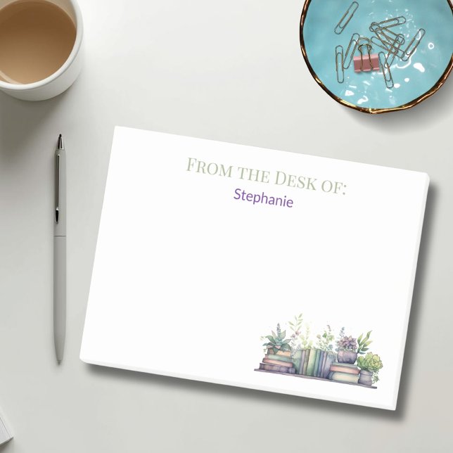 Post-it® Personalized Watercolor Books and Plants (Créateur téléchargé)