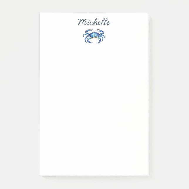 Post-it® Personalized  Watercolor Crab Summer Beach    (Devant)