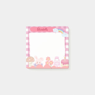 Post-it® Personnages roses Cute Kawaii Personnalisé