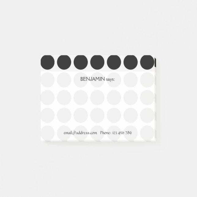 Post-it® Personnalisable n'importe quel Motif Pois couleur  (Devant)