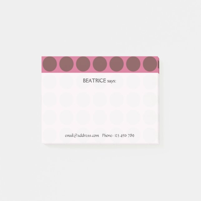 Post-it® Personnalisable n'importe quel Motif Pois couleur  (Devant)