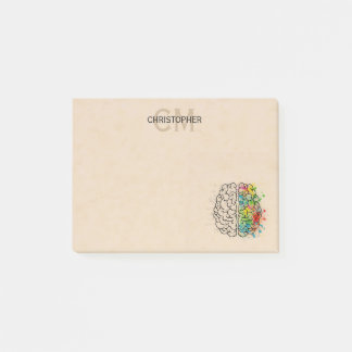 Post-it® Personnalisation du cerveau humain gauche et droit