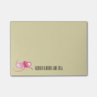 Personnalisé 2 Coeurs roses avec rubans