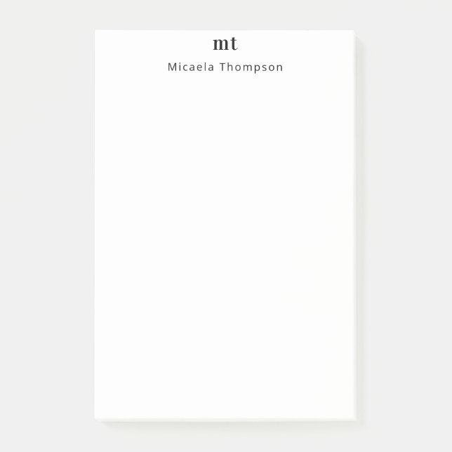 Post-it® Personnalisé à peine blanc + initiales (Devant)