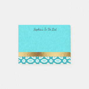 Post-it® Personnalisé Arctic Blue Turquoise White Gold