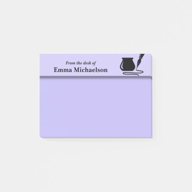 Post-it® Personnalisé depuis le bureau du bureau, violet (Devant)
