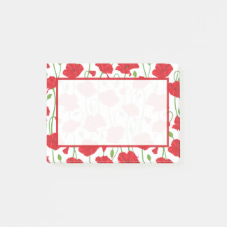 Post-it® Personnalisé Élégant Botanique Coquelicot Rouge Fl