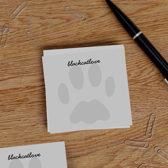 Post-it® Personnalisé Empreinte de patte animal de compagni (Purrfect pet paw print post it notes! Just add your name)