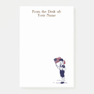 Post-it® Personnalisé garçon patriotique avec Fireworks Pub