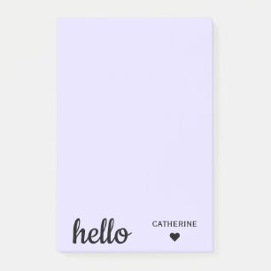 Post-it® Personnalisé Hello Blush Purple 4x6"