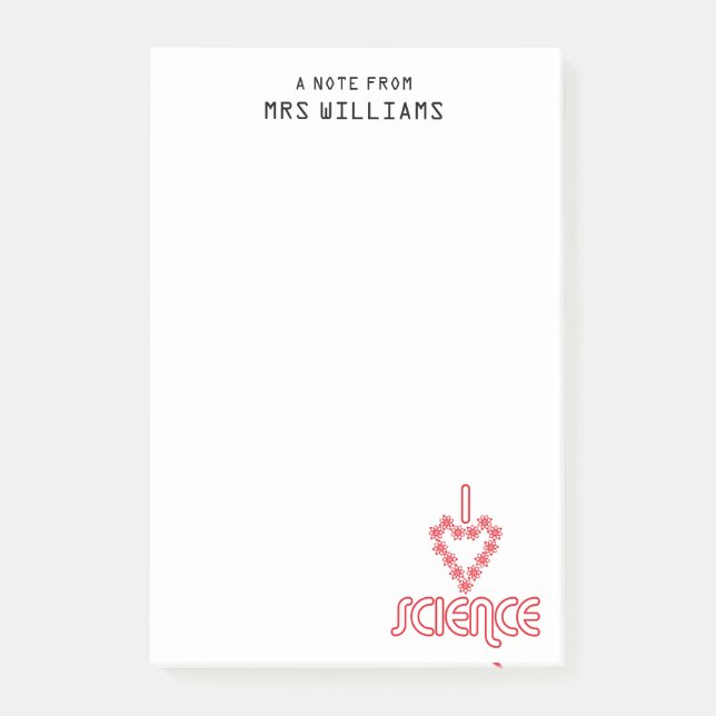 Post-it® Personnalisé J'aime la science (Devant)