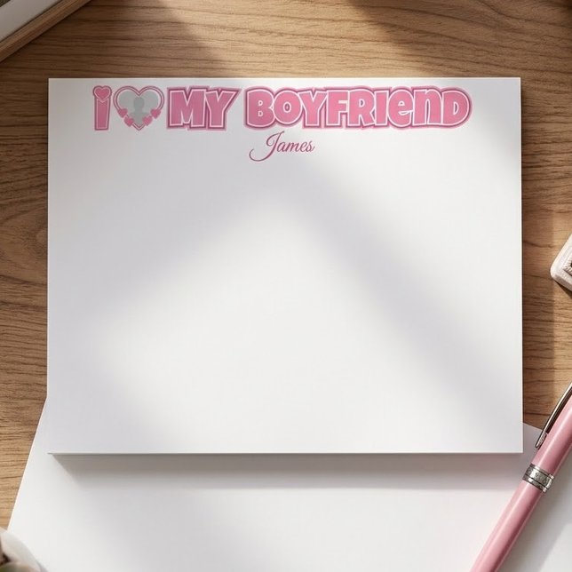 Post-it® Personnalisé J'aime mon petit ami – Ajouter une ph (Créateur téléchargé)