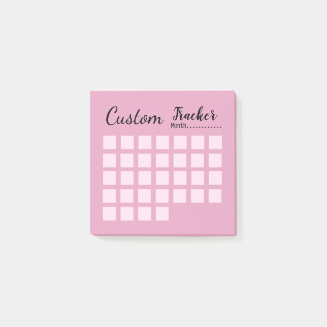 Post-it® Personnalisé mensuel habit tracker blush rose  (Devant)
