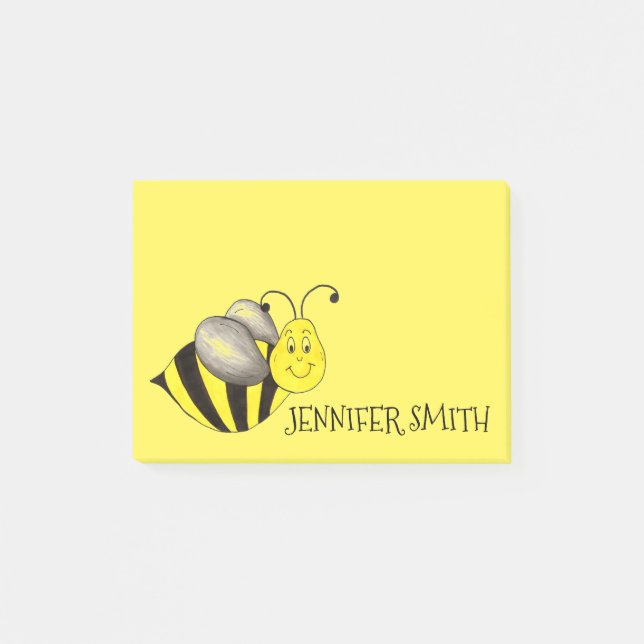 Post-it® Personnalisé mignon Bee Bumblebee Jaune Poster Son (Devant)