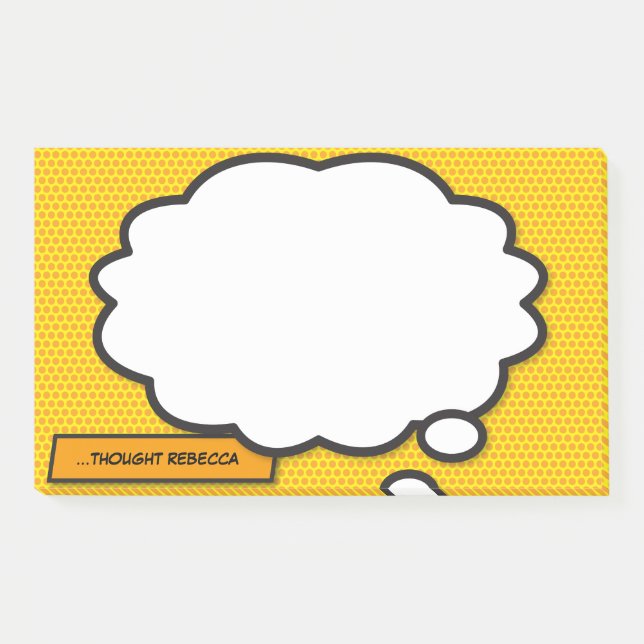 Post-it® Personnalisé Nom Think Bubble Fun Comic Book (Devant)