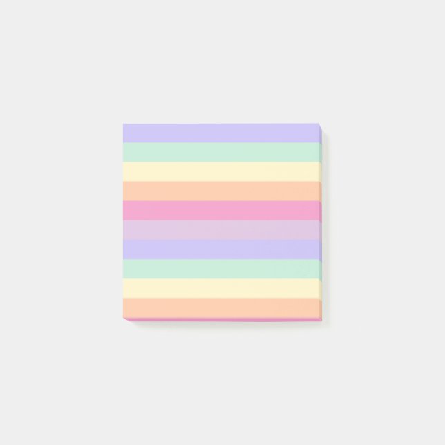 Post-it® Personnalisé rayé jaune orange bleu vert violet (Devant)