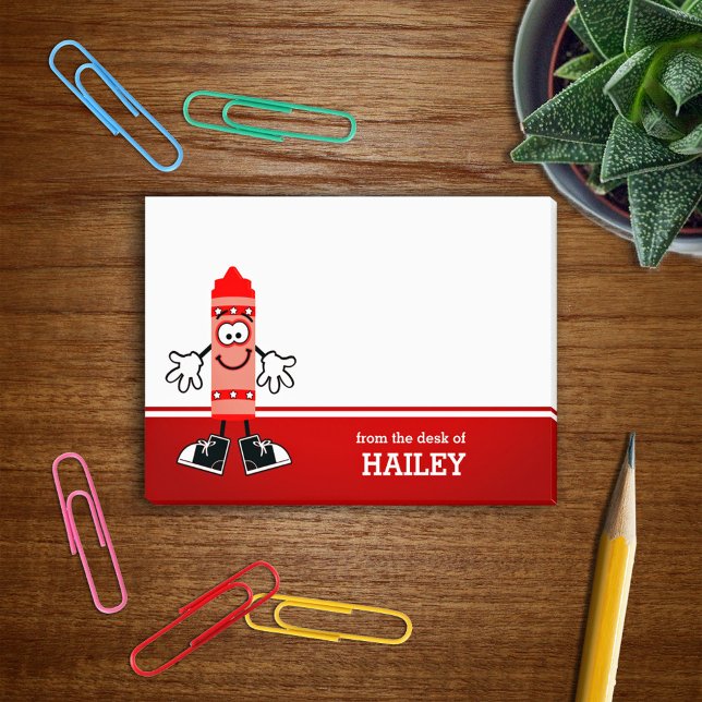 Post-it® Personnalisé Red Crayon (Créateur téléchargé)