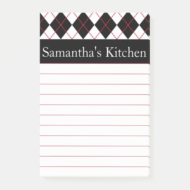 Post-it® Personnalisé Red Kitchen Post It Notes Cadeau (Devant)