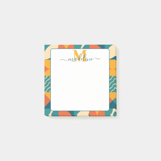 Post-it® Personnalisé Retro géométrique coloré (Devant)