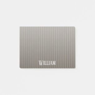 Post-it® Personnalised brown retro pinstripes