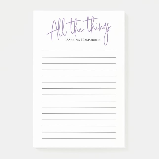 Post-it® Personnalisée Purple Toutes les choses à faire lis (Devant)