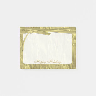 Post-it® Personnaliser "Happy Holidays" Gold Crumpled Papie