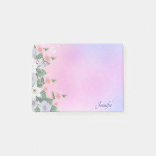 Post-it® Personnaliser Nom Pink Lavender Floral Cadeau