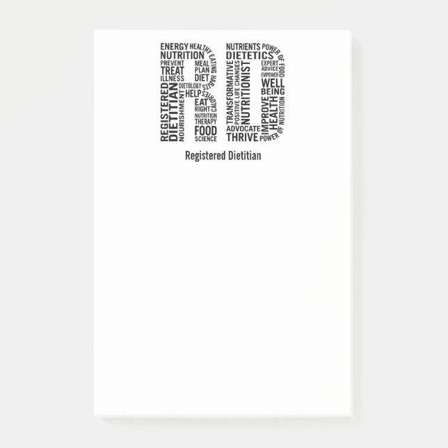 Post-it® Personnalisez le diététicien enregistré par nom RD (Devant)