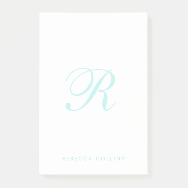 Post-it® Personnalisez le monogramme de script et le nom, s (Devant)
