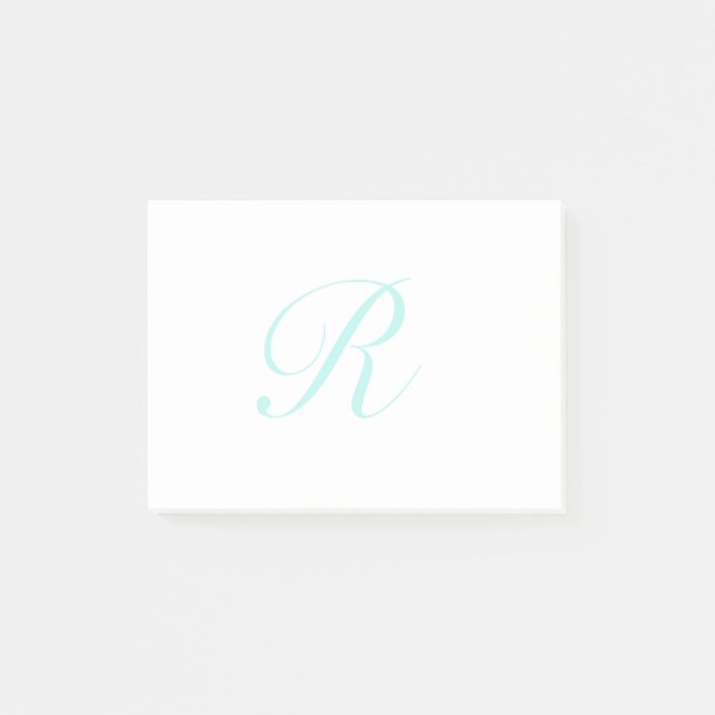 Post-it® Personnalisez le monogramme de script, sarcelle cl (Devant)