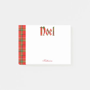 Post-it® Personnalisez : Typographie de tartan de Noël de