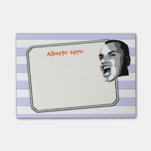 Post-it® Personne criant sur les rayures bleues en pastel