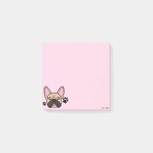 Post-it® Petit Bulldog français Kawaii rose pâle