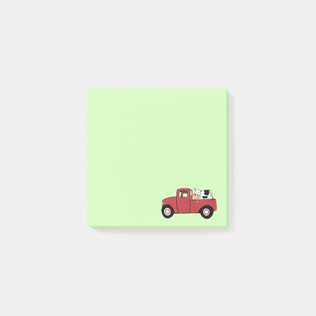 Post-it® Petit camion rouge vache (Devant)