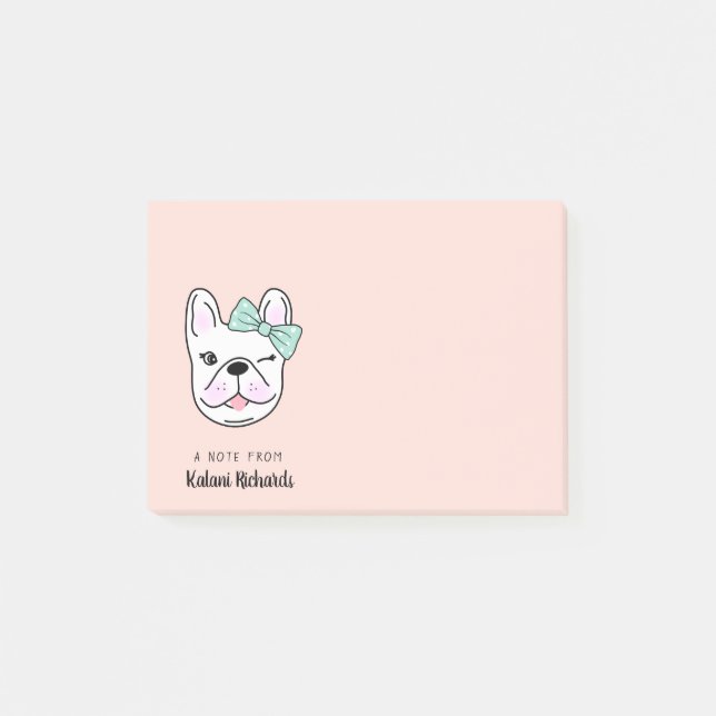 Post-it® Petit chien de taureau français| Poche| Personnali (Devant)