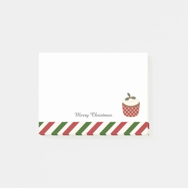 Post-it® Petit gâteau de Noël rouge et vert (Devant)