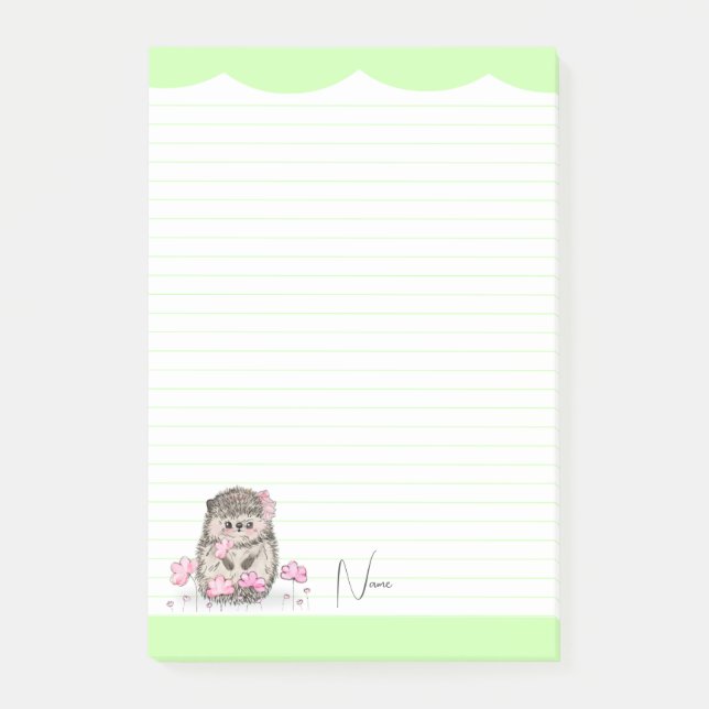 Post-it® Petit Hérisson personnalisé vert (Devant)