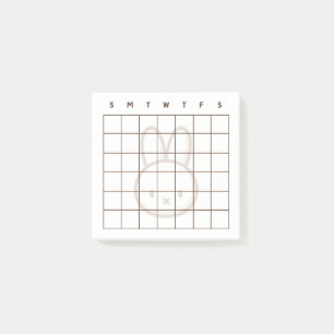 Post-it® Petit lapin en latte Calendrier Post-It Notes