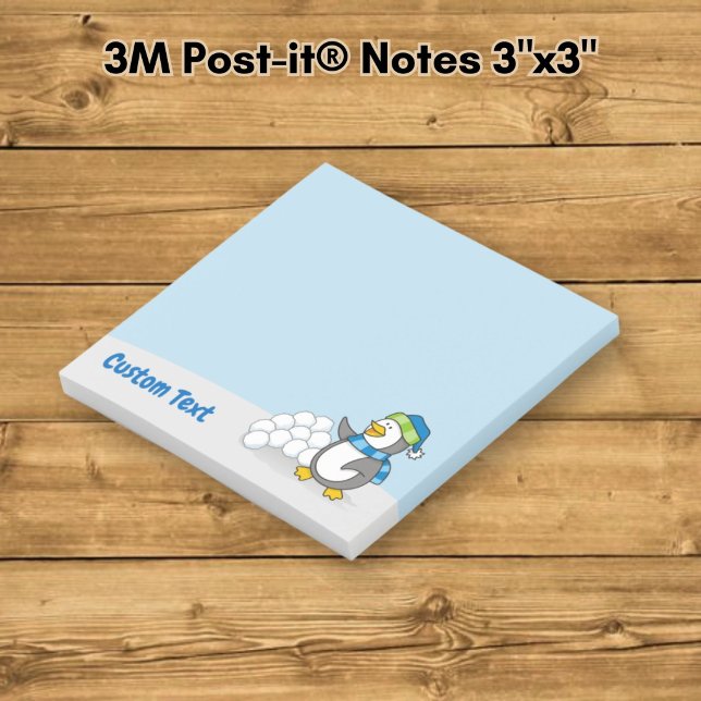 Post-it® Petit manchot avec boules de neige agitant (Créateur téléchargé)