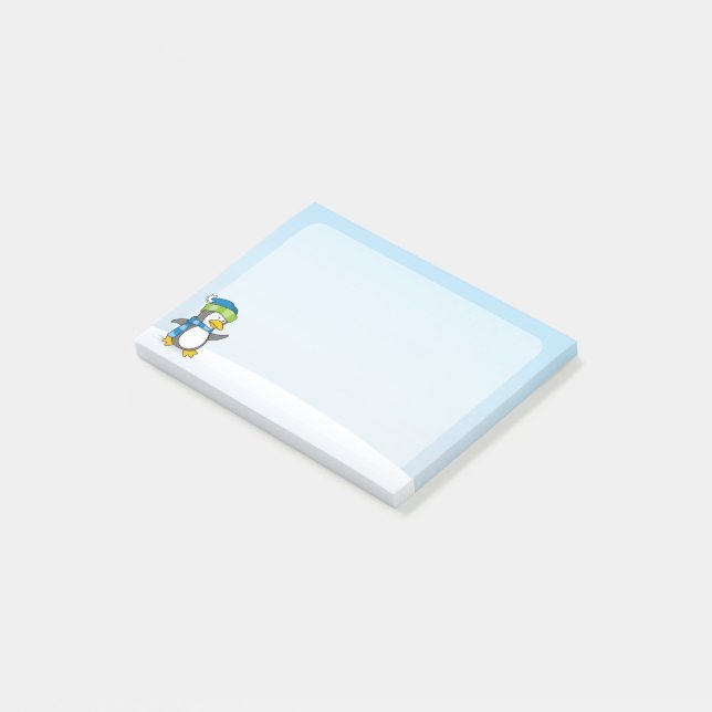 Post-it® Petit manchot marchant sur la neige (Incliné)