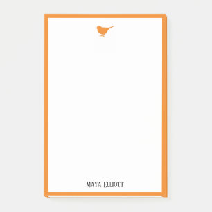 Post-it® Petit oiseau orange brillant et bordure blanche