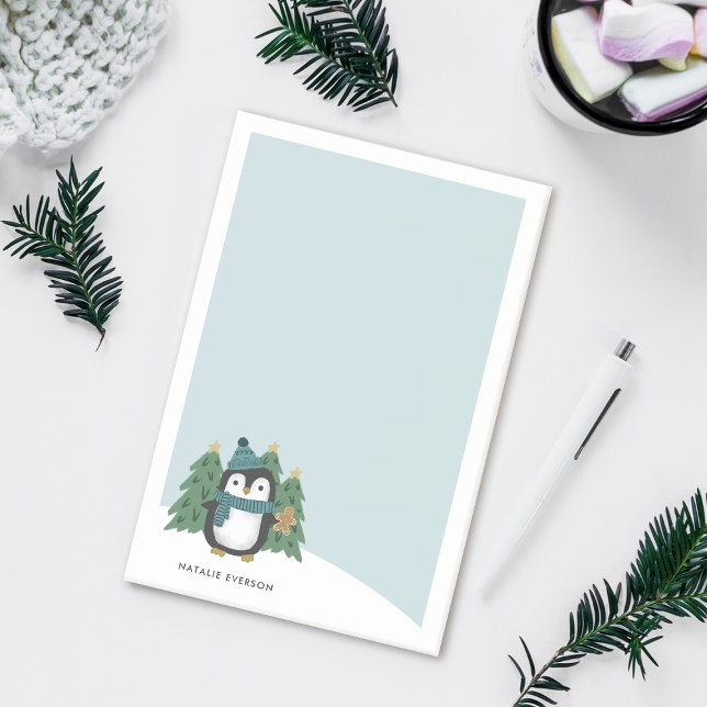Post-it® Petit Pingouin de Noël mignon | Nom (Créateur téléchargé)