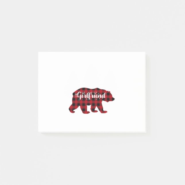 Post-it® Petite amie Bear Buffalo Rouge Plaid Famille corre (Devant)