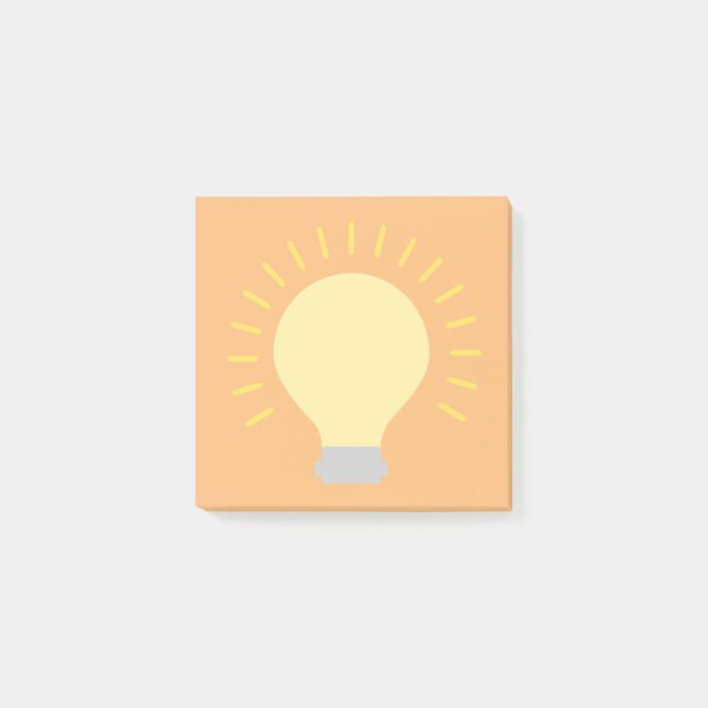 Post-it® Petite ampoule jaune orange Art 3x3 Mini collant (Devant)