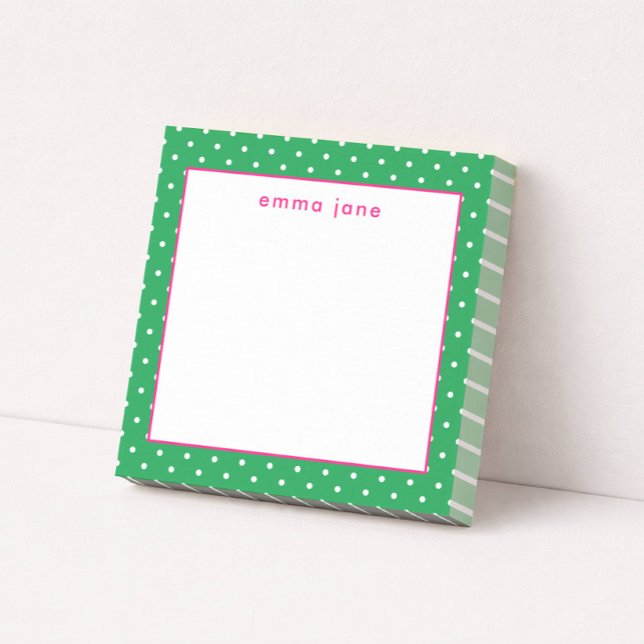Post-it® Petite Dots Rose et Vert Personnalisé (Créateur téléchargé)