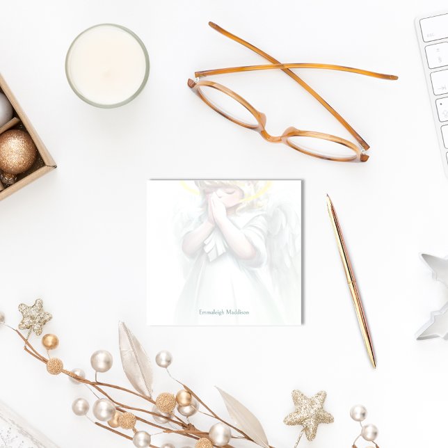 Post-it® Petite fille Ange de prière avec ailes Halo Person (Créateur téléchargé)