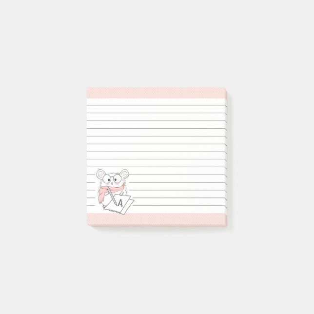 Post-it® Petite Hamster Monogramme Pink Notes (Devant)