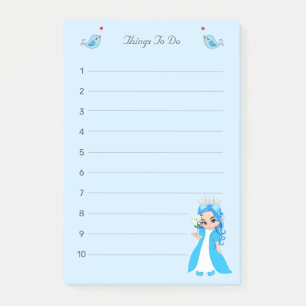 Post-it® Petite princesse sur des choses bleu clair à faire