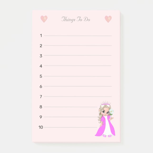 Post-it® Petite princesse sur des choses roses claires à fa (Devant)